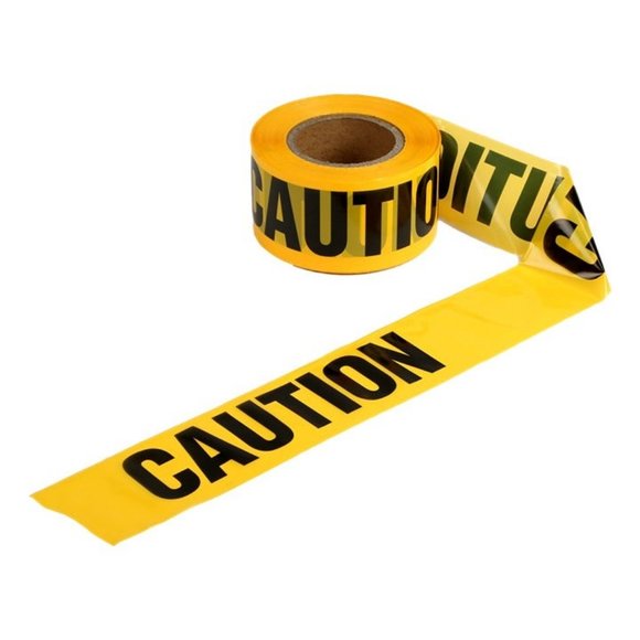 Yellow CAUTION Barricade Tape, 3" Wide Single Pack One Roll Construction Ready - Picture 2 of 3